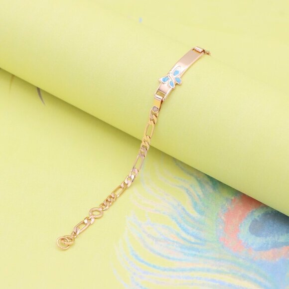 "Elegant Rose Gold Bracelet with Blue Butterfly Charm, XPBL0828 - Picture 2 of 13